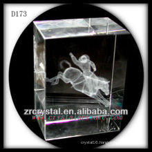 K9 3D Laser Etched Horse Inside Crystal Rectangle